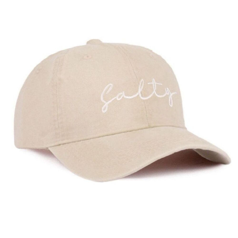 Salty Embroidered‎ Vintage Washed Cotton Baseball Cap Ash Mocha NEW